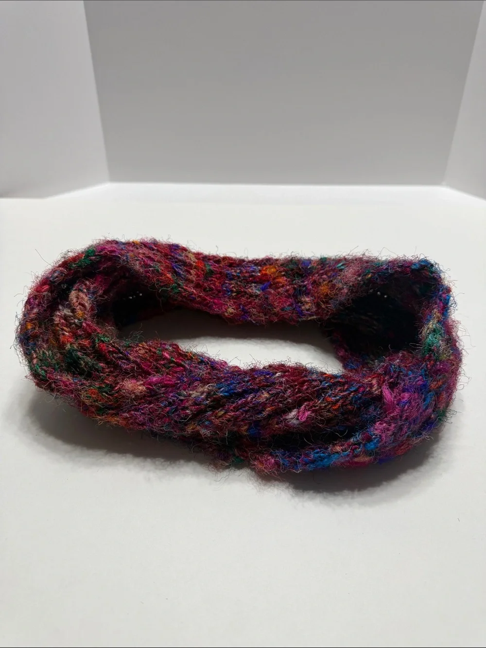100% Silk Multicolor Textured Neck/Head Scarf